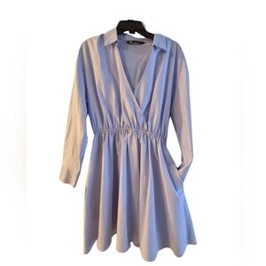 Zara Light Blue Wrap Dress